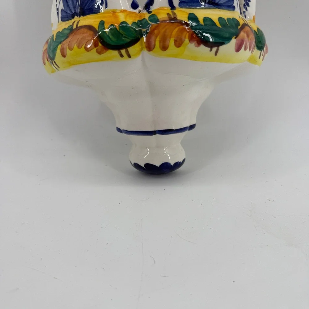 Ceramic‎ Wall Lantern Sconce Multi-Color Hand Painted Majolica Style Portguese